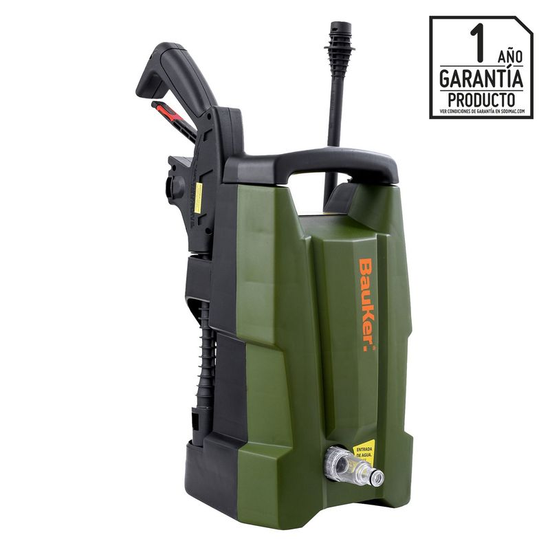 BAUKER - Hidrolavadora Eléctrica Bauker 1500W 110 Bar Smart + Pistola lanza agua + manguera 