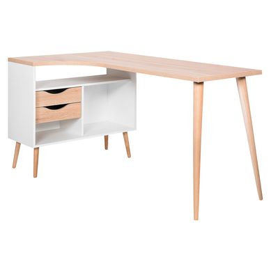 Escritorio en L Blanco/Natural Melamina Oslo