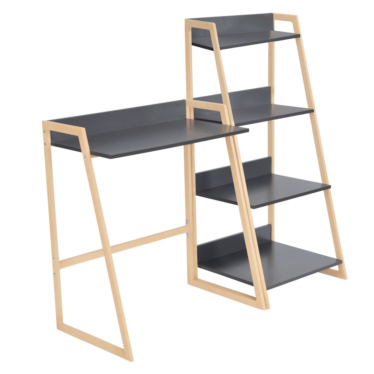 JUST HOME COLLECTION - Escritorio Negro Melamina Makatana con Estante