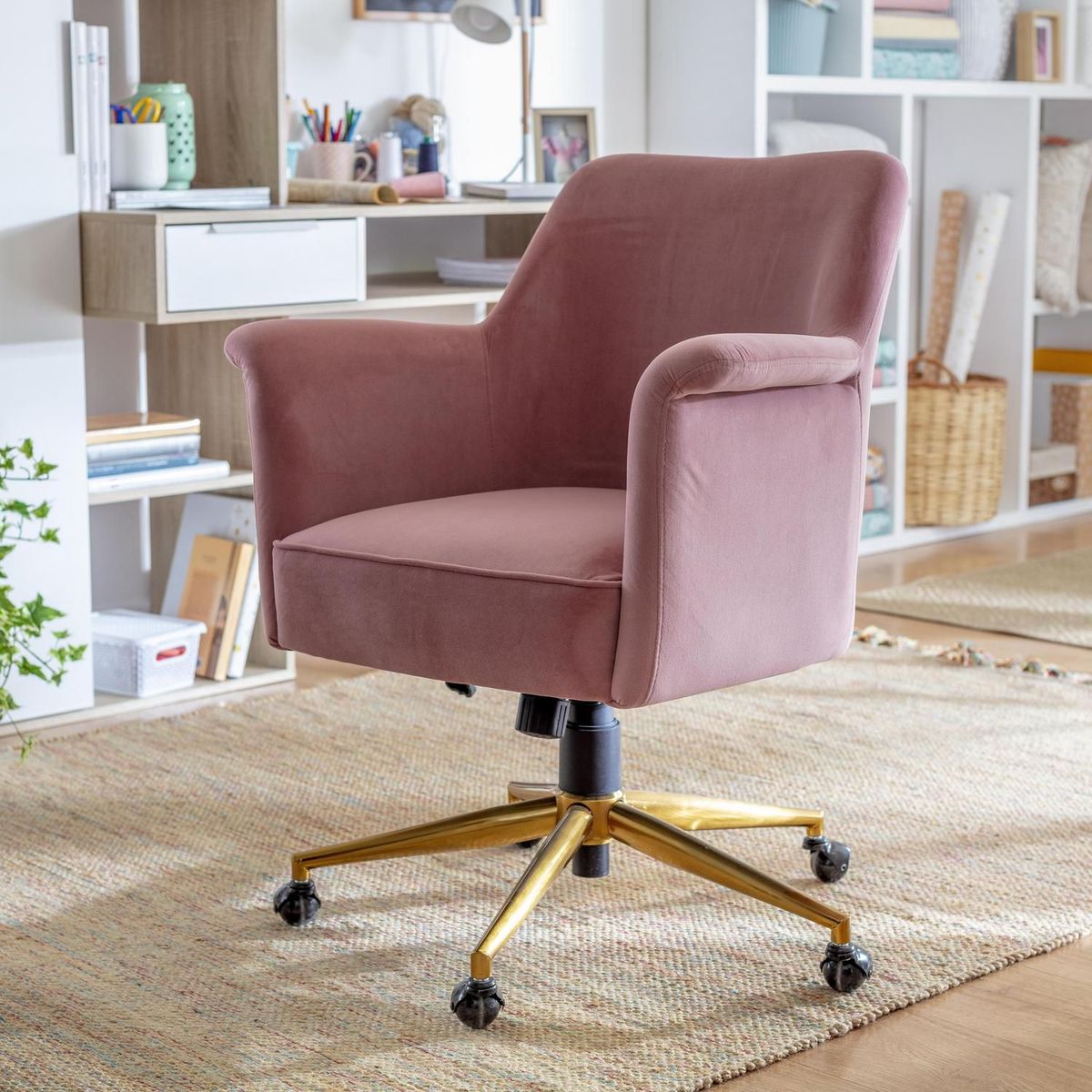 JUST HOME COLLECTION - Silla de Escritorio Rosado