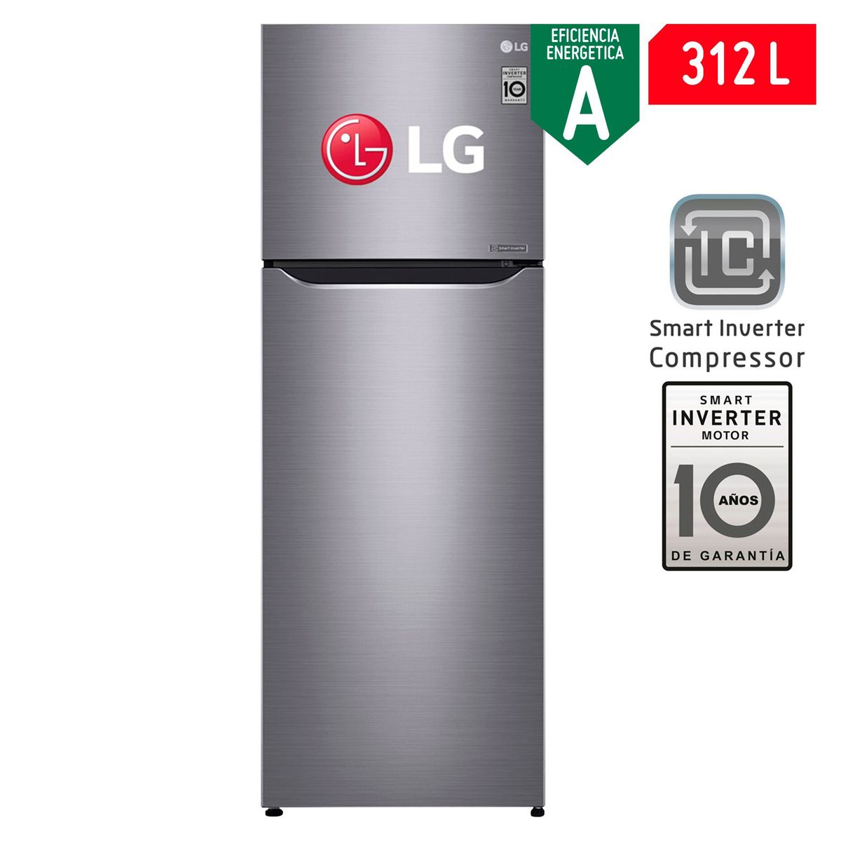 LG - Refrigeradora LG 312 Lt Top Freezer GT32BPPDC Plata