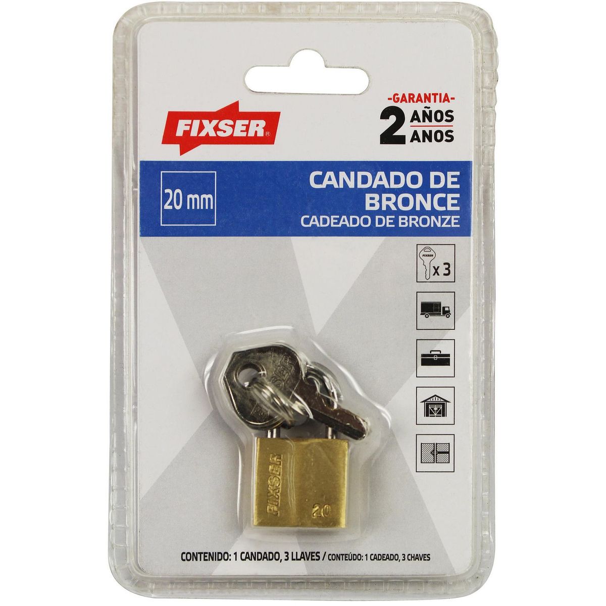 FIXSER - Candado Estándar Fixser 20 mm