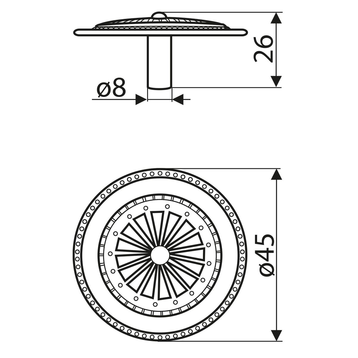 FIXSER - Jalador de Perilla Zamak Cuero Mate 45 mm