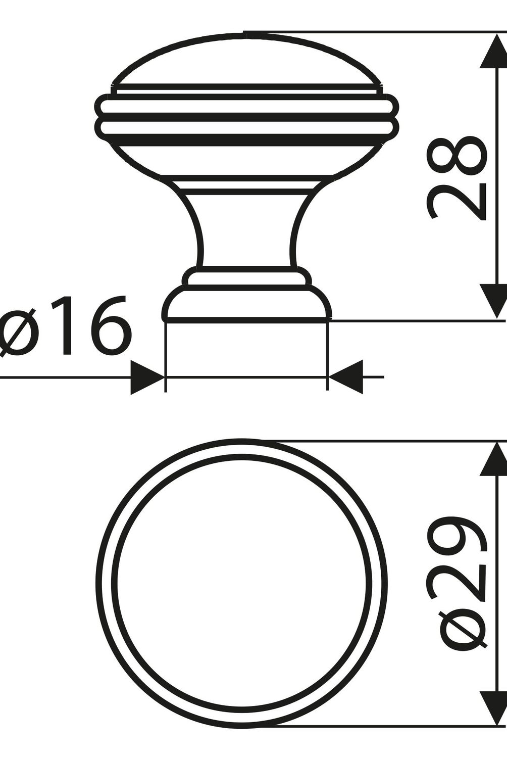 FIXSER - Jalador de Perilla Zamak Cuero Mate 29 mm