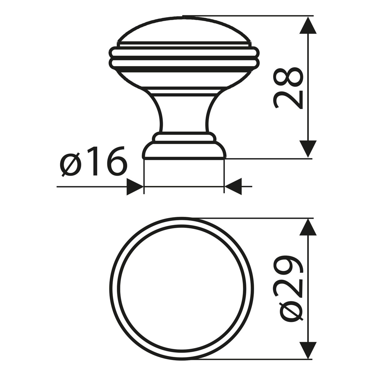 FIXSER - Jalador de Perilla Zamak Cuero Mate 29 mm