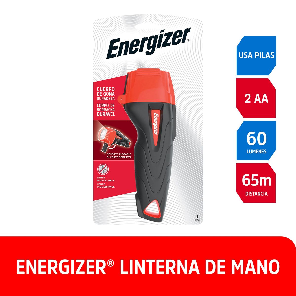 ENERGIZER - Linterna de mano Energizer 60lm Rubber