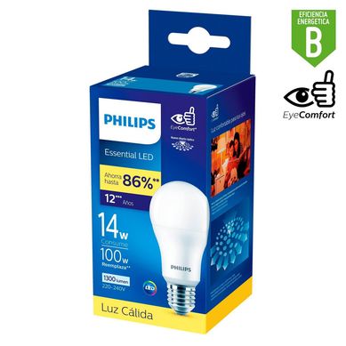 Foco Led Bulbo A65 E27 14W Luz Amarilla