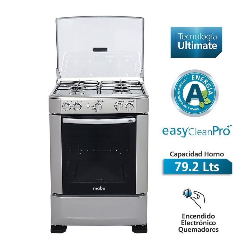 MABE - Cocina Mabe a Gas Mabe 4 Hornillas CMP6015AG Grafito