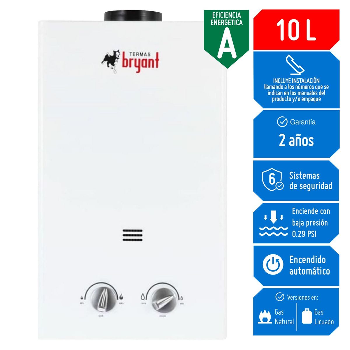 GENERICO - Terma a Gas Bryant GN 10 litros