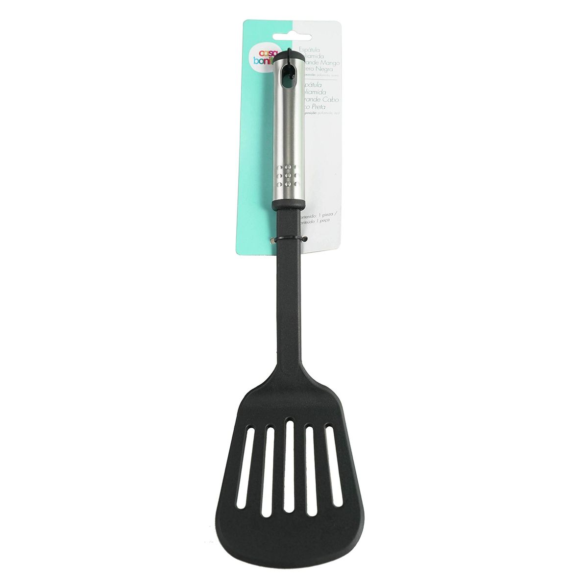 CASA BONITA - Espátula Grande Nylon Mango de Acero