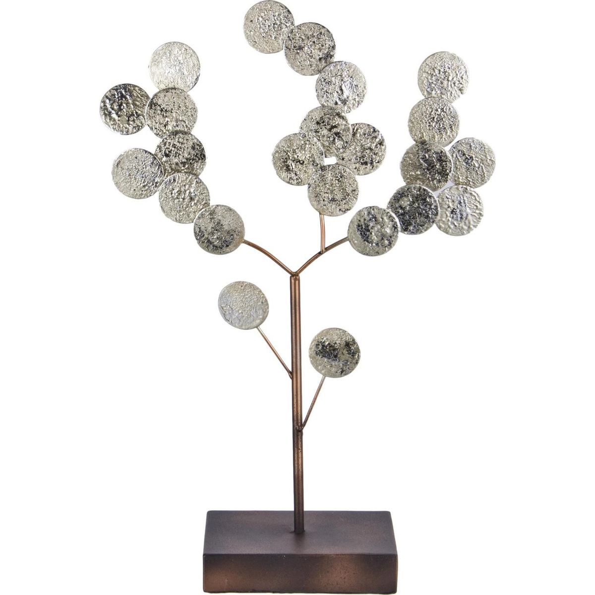 JUST HOME COLLECTION - Figura Decorativa Arbol Acero Plateado 41cm