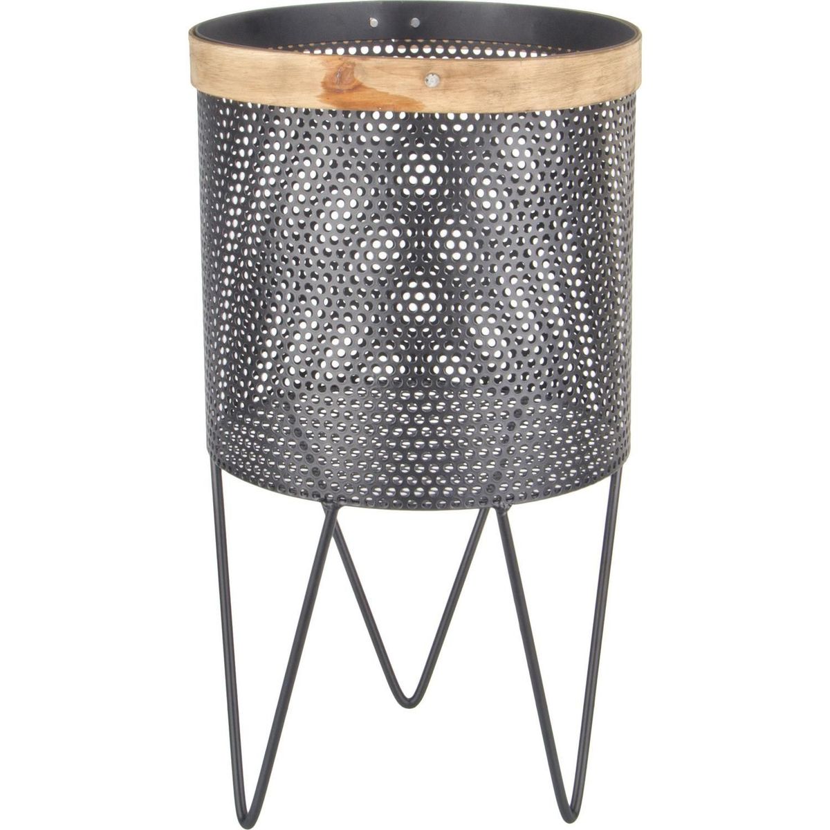 JUST HOME COLLECTION - Porta Macetero Metal Negro/Dorado 46cm