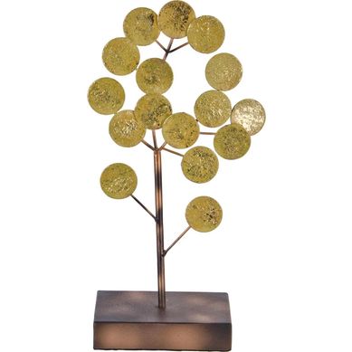 Figura Decorativa Arbol Acero Dorado 32cm