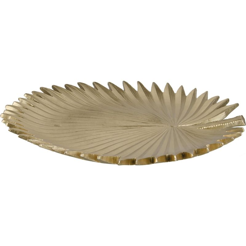 JUST HOME COLLECTION - Figura Decorativa Hoja Poliresina Dorado 38x39cm