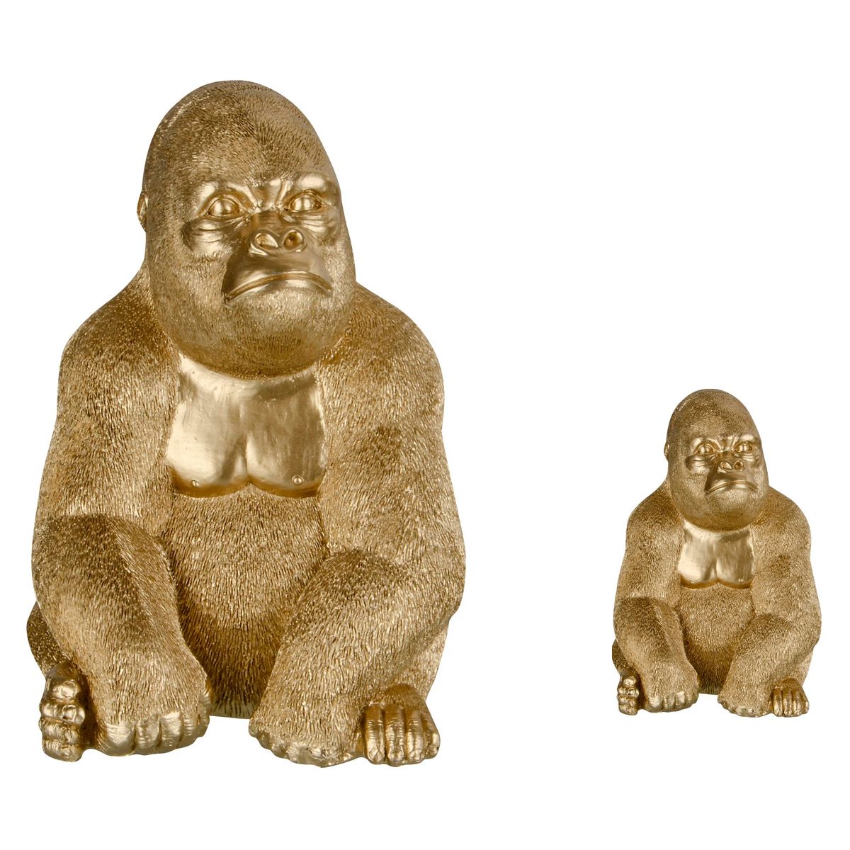 JUST HOME COLLECTION - Figura Decorativa Gorila Dorado 12cm