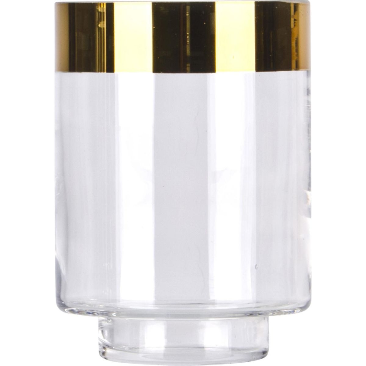 JUST HOME COLLECTION - Portavela Decorativa Vidrio Dorado 7.5x14cm