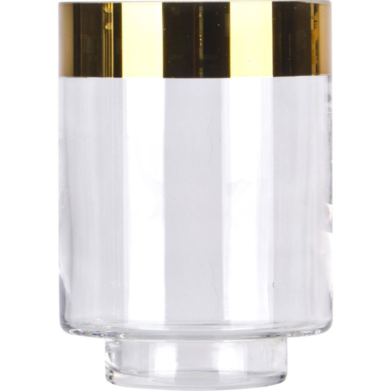JUST HOME COLLECTION - Portavela Decorativa Vidrio Dorado 7.5x14cm