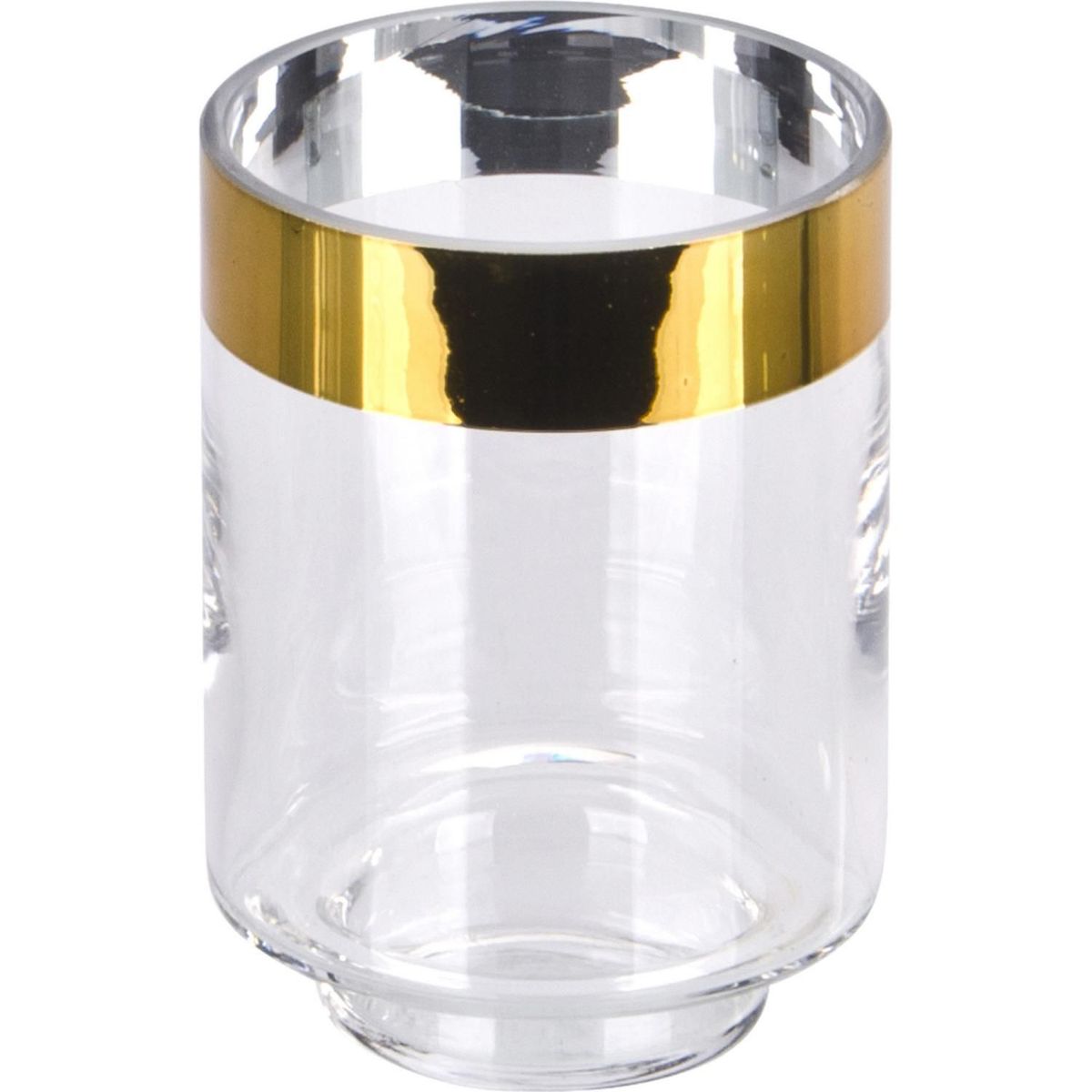 JUST HOME COLLECTION - Portavela Decorativa Vidrio Dorado 7.5x14cm