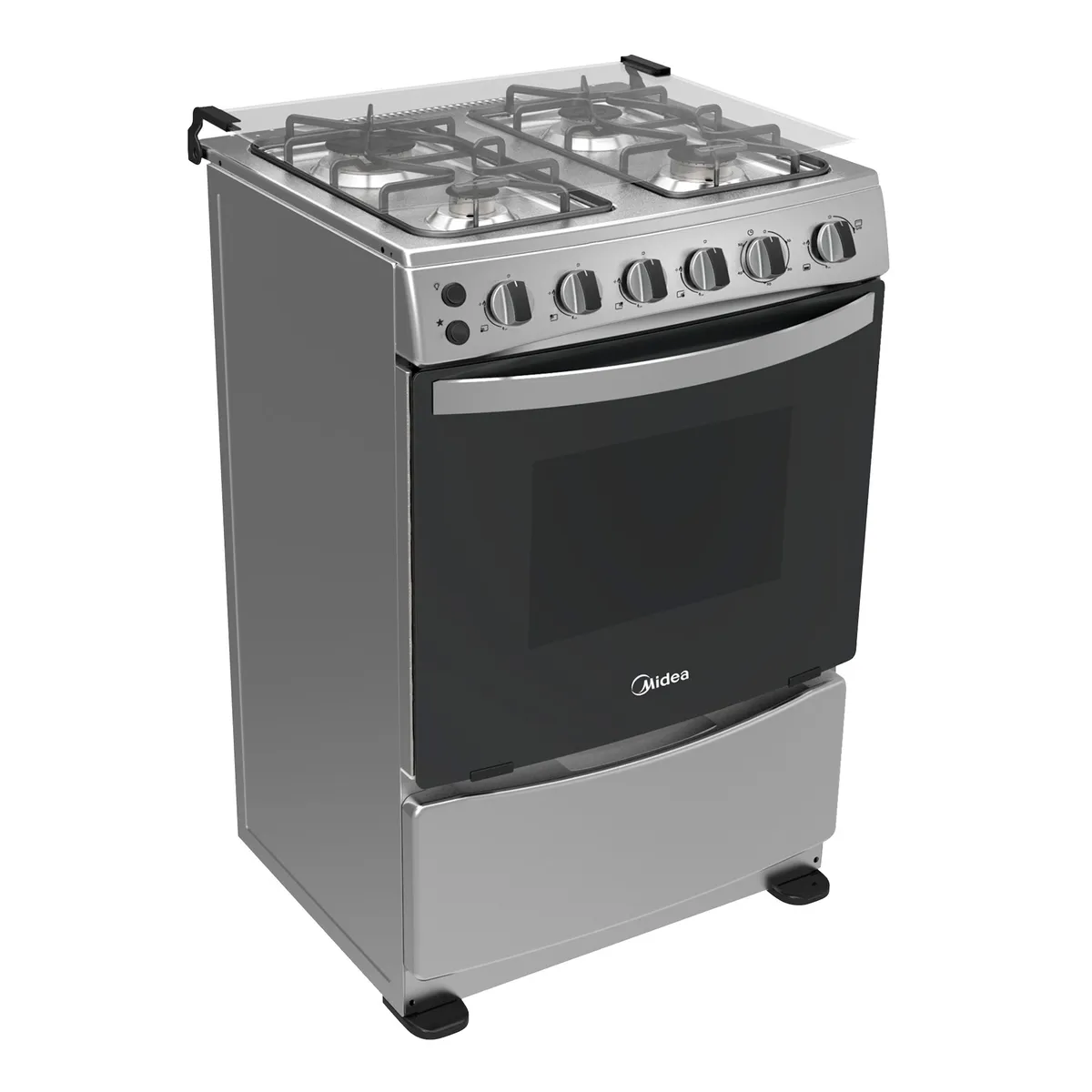 MIDEA - Cocina Midea a Gas 4 Hornillas MCGF24C6AGTCI Inox