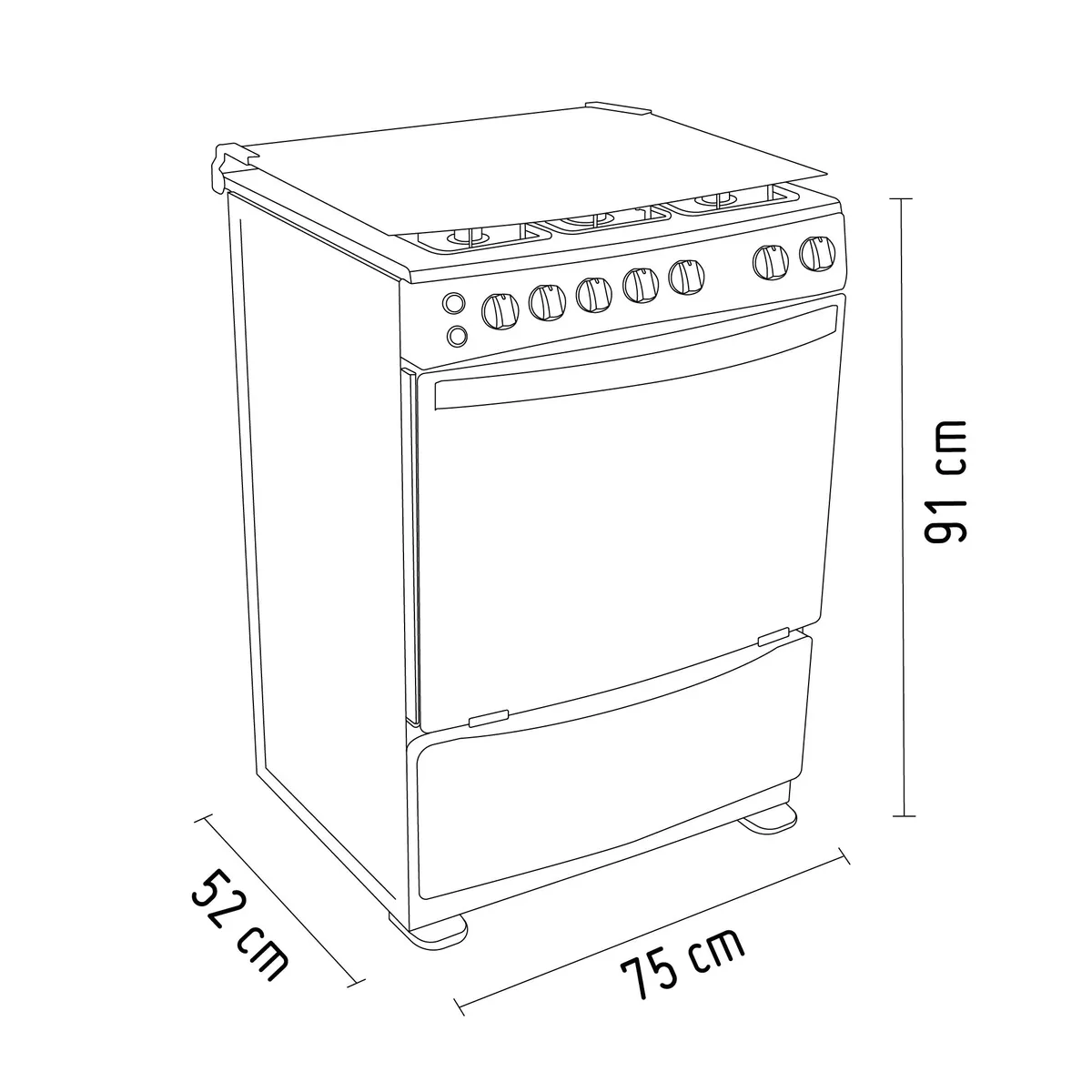 MIDEA - Cocina Midea a Gas 5 Hornillas MCGE30CT6CG Silver