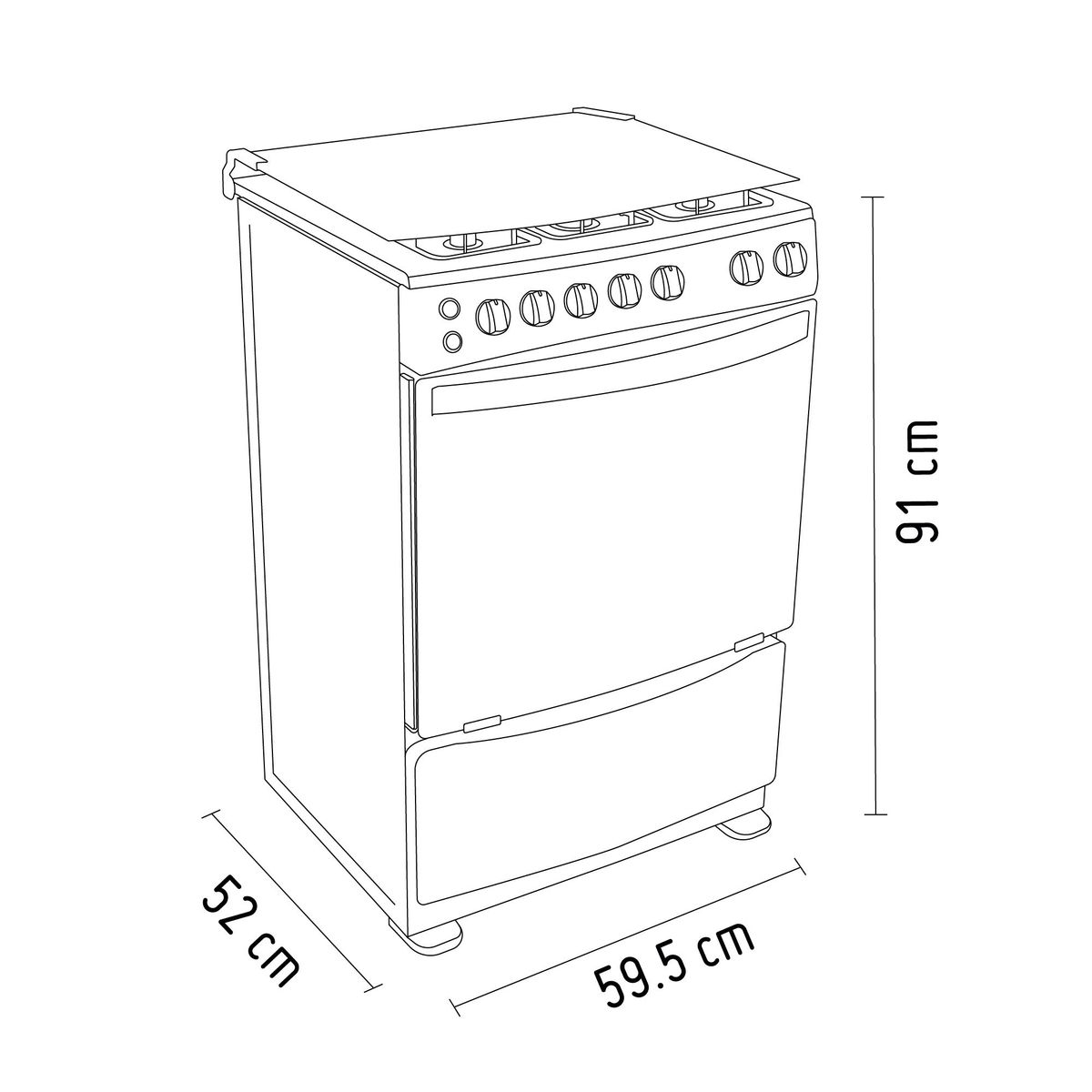 MIDEA - Cocina Midea a Gas 5 Hornillas MCGE30CT6GTCI Inox