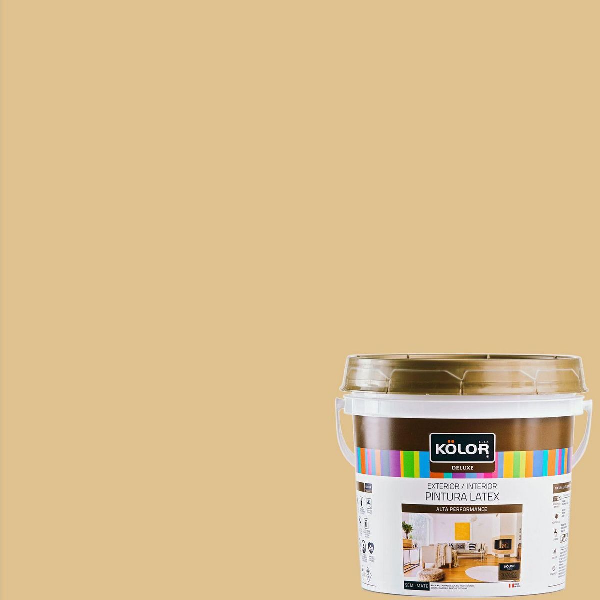 Pintura Látex Deluxe Semi Mate Almendra 4L, marca  - Foto 2
