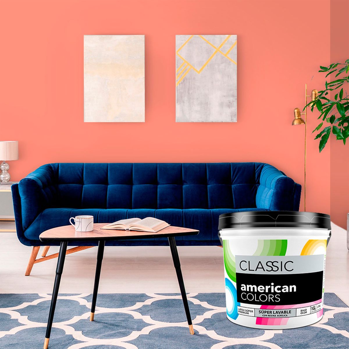 AMERICAN COLORS - Pintura American Latex Mate Salmon 1GL