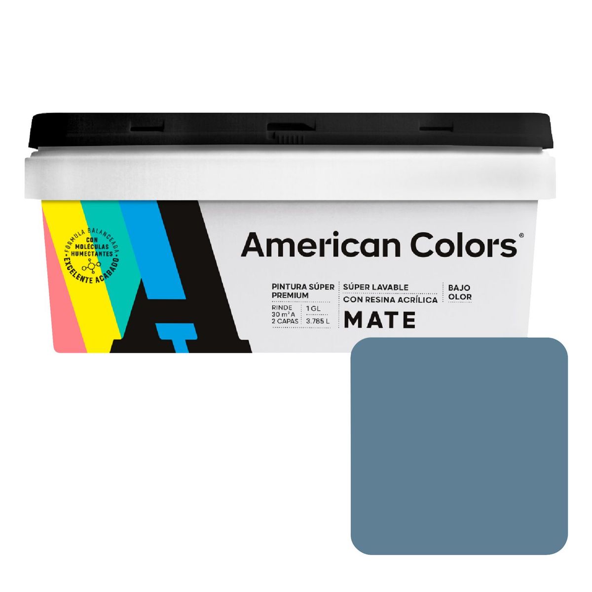 AMERICAN COLORS - Pintura American Colors Azul Metalico 1GL
