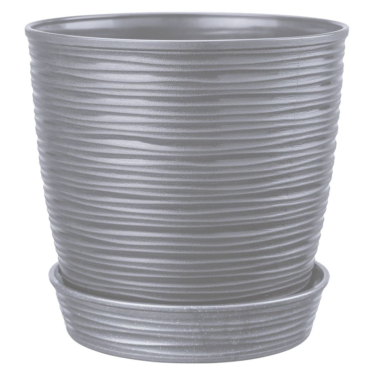 REYPLAST - Maceta Redonda Piedra Gris 13x14x