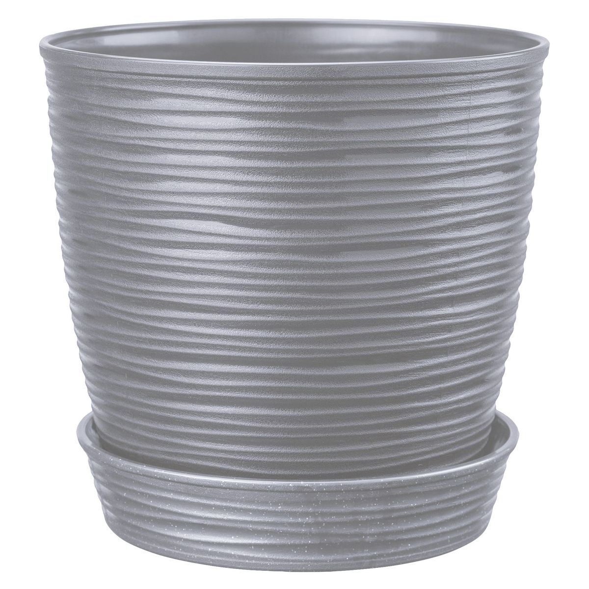 REYPLAST - Maceta Redonda Piedra Gris 21x20x