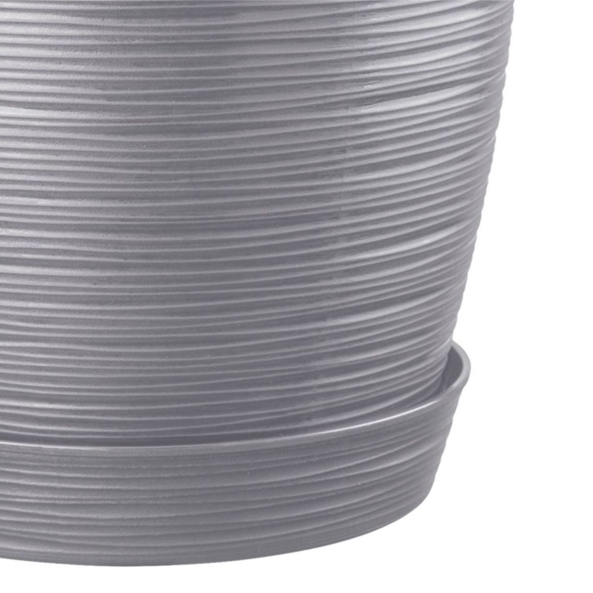 REYPLAST - Maceta Redonda Piedra Gris 31x35x