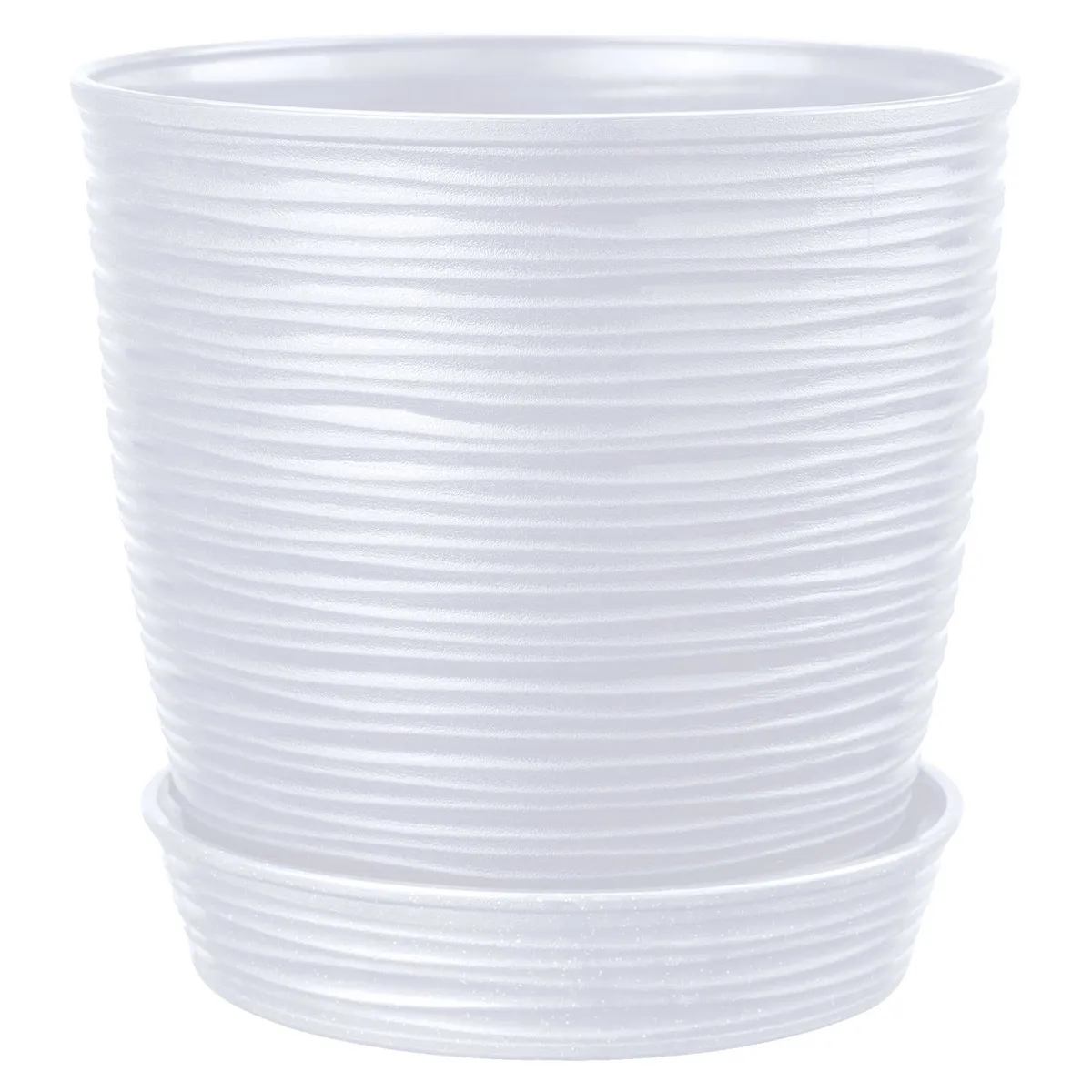 REYPLAST - Maceta Redonda Piedra Blanco 13x14x