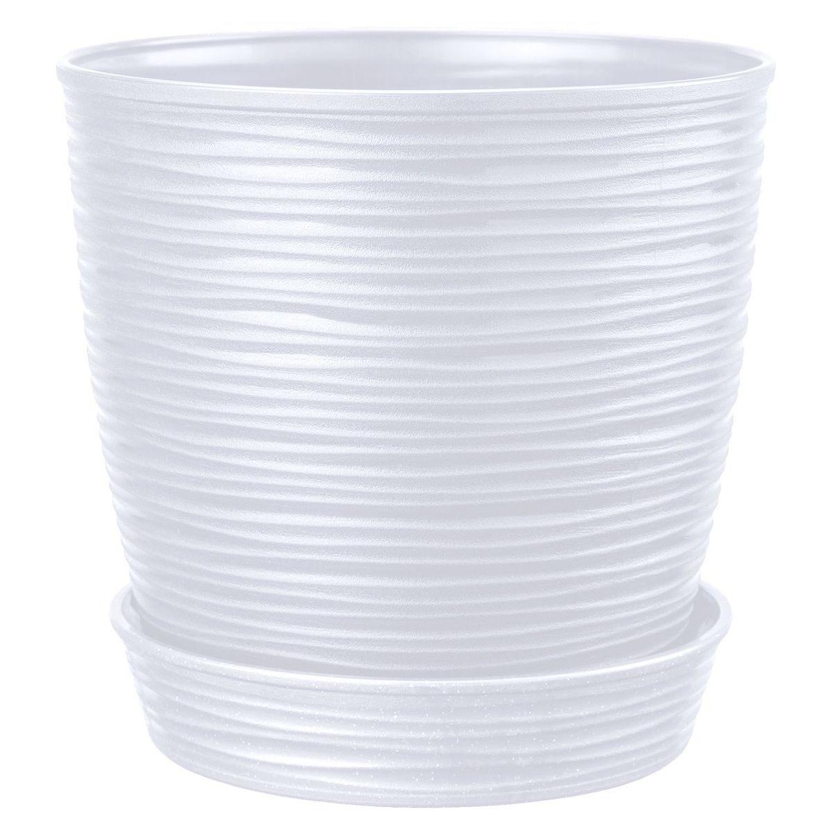 REYPLAST - Maceta Redonda Piedra Blanco 21x20x