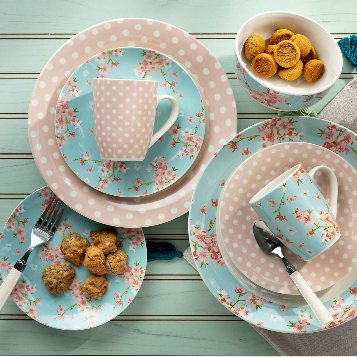 JUST HOME COLLECTION - Mug Puntos Rosa