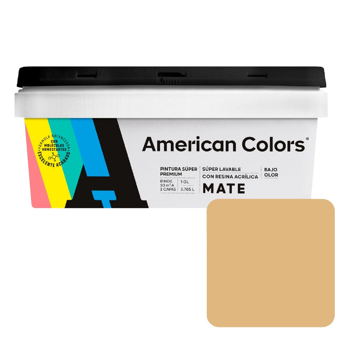 AMERICAN COLORS - Pintura American Latex Mate Maracuya 1GL