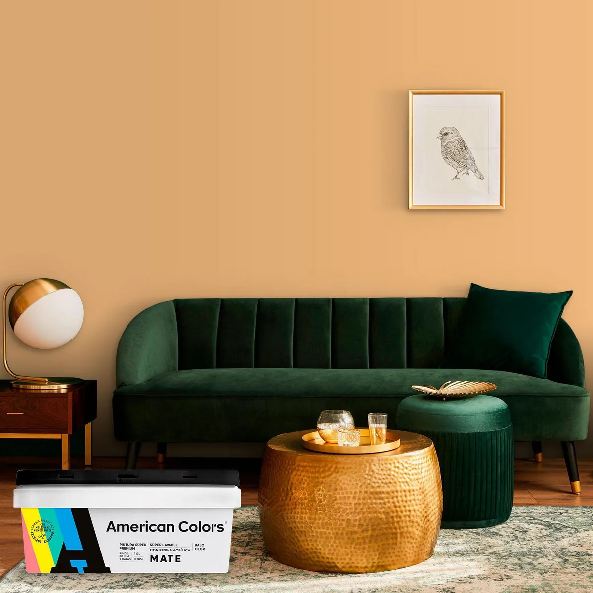 AMERICAN COLORS - Pintura American Latex Mate Maracuya 1GL