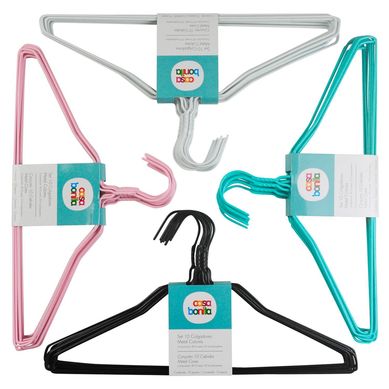 Set 10 Colgadores de Ropa de Metal Multicolor