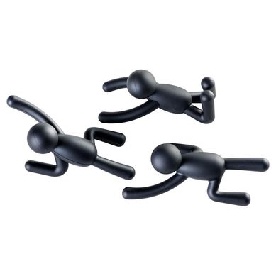 Set 3 Ganchos de Pared Buddy Negro