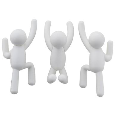 Set 3 Ganchos de Pared Buddy Blanco