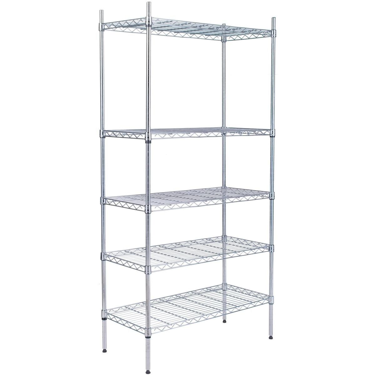 JUST HOME COLLECTION - Estante Metal 5 Niveles 152x76x35cm Gris 90 kg Cromado