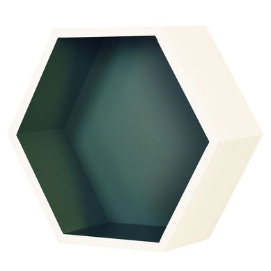 Repisa Hexagonal Blanca/Verde