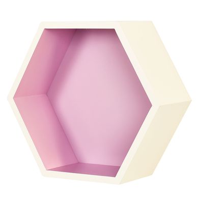 Repisa Hexagonal Blanca/Rosa