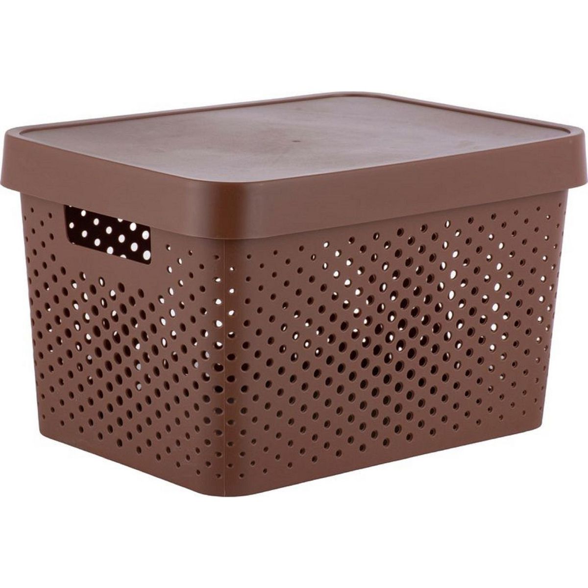 JUST HOME COLLECTION - Canasta con Tapa 17L Wengué