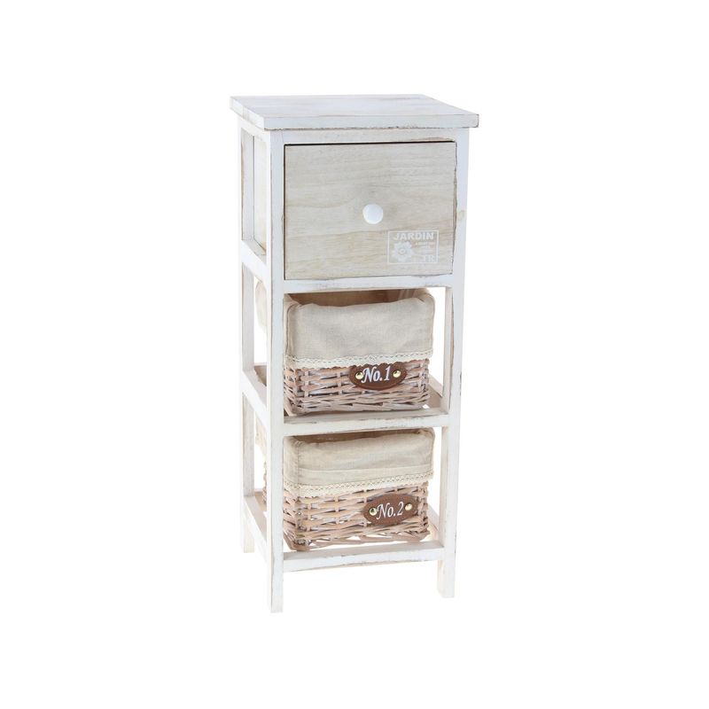 JUST HOME COLLECTION - Gavetero 3 niveles con 2 Canastos 25x25x59 cm