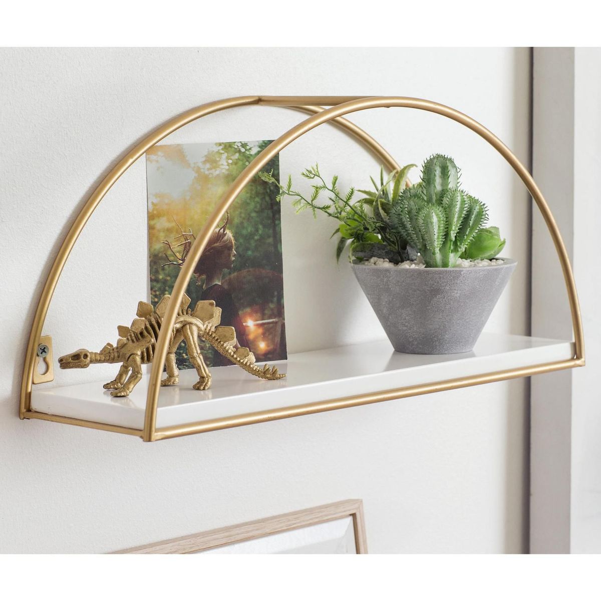 JUST HOME COLLECTION - Repisa Decorativa Metálica 1 nivel Dorado