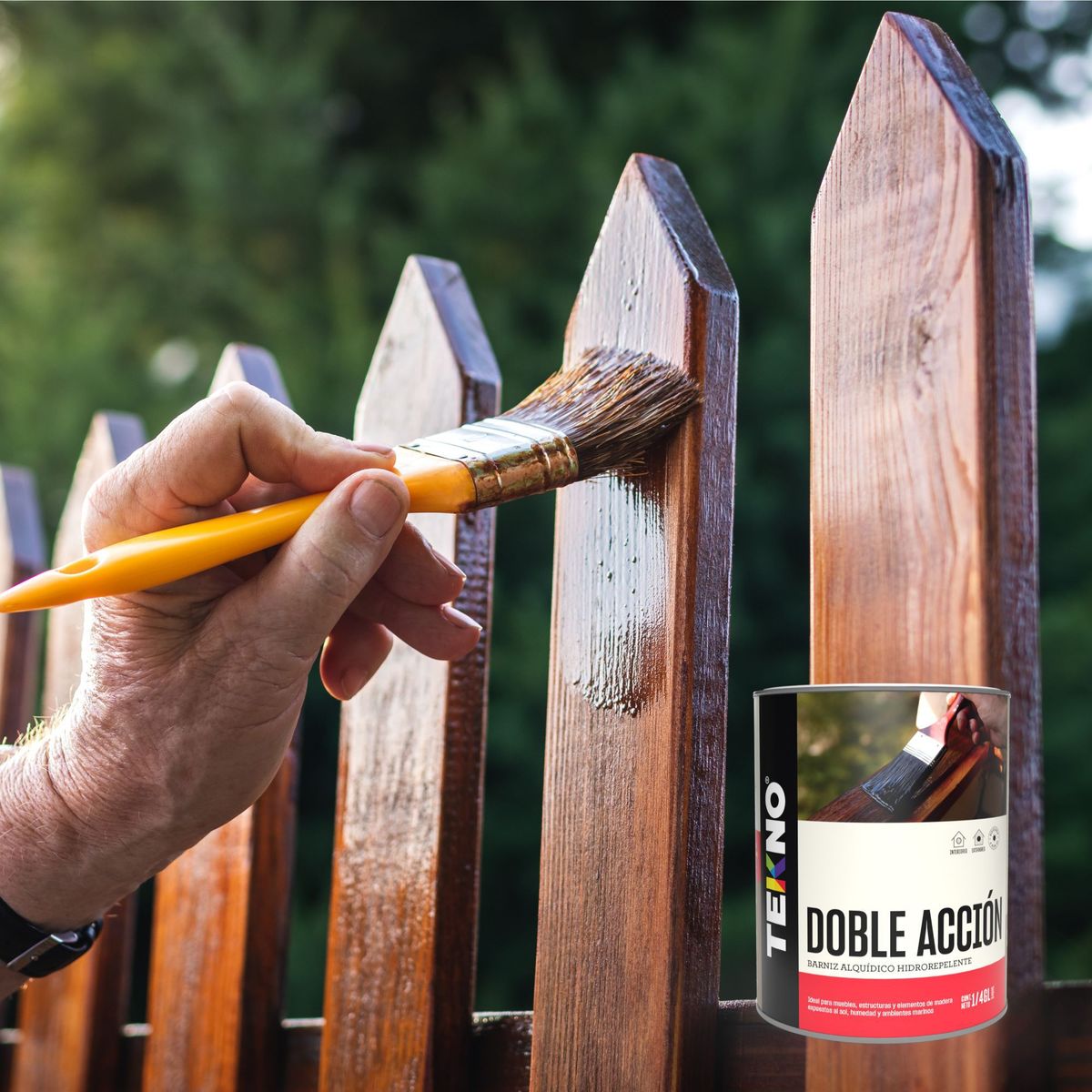 TEKNO - Barniz Doble Acción Transparente 1/4 gl