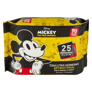 Toallas H�medas Antibacteriales Mickey 25 Unidades
