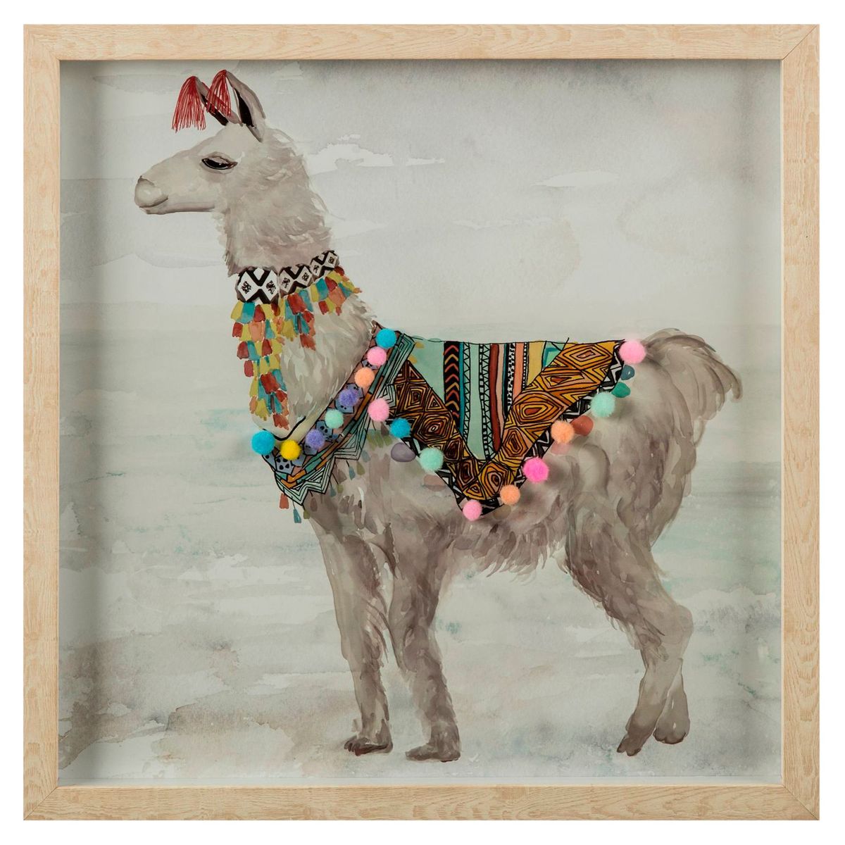 JUST HOME COLLECTION - Cuadro Llama Perfil 43x43cm