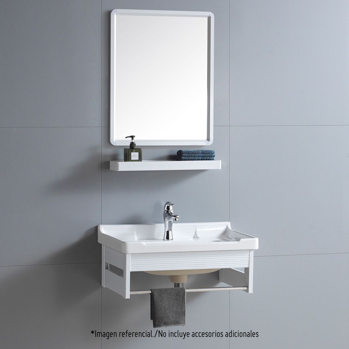 AMERICAN FURNITURE - Vanitorio + Espejo + Repisa Venecia 60x40x29.5cm Blanco