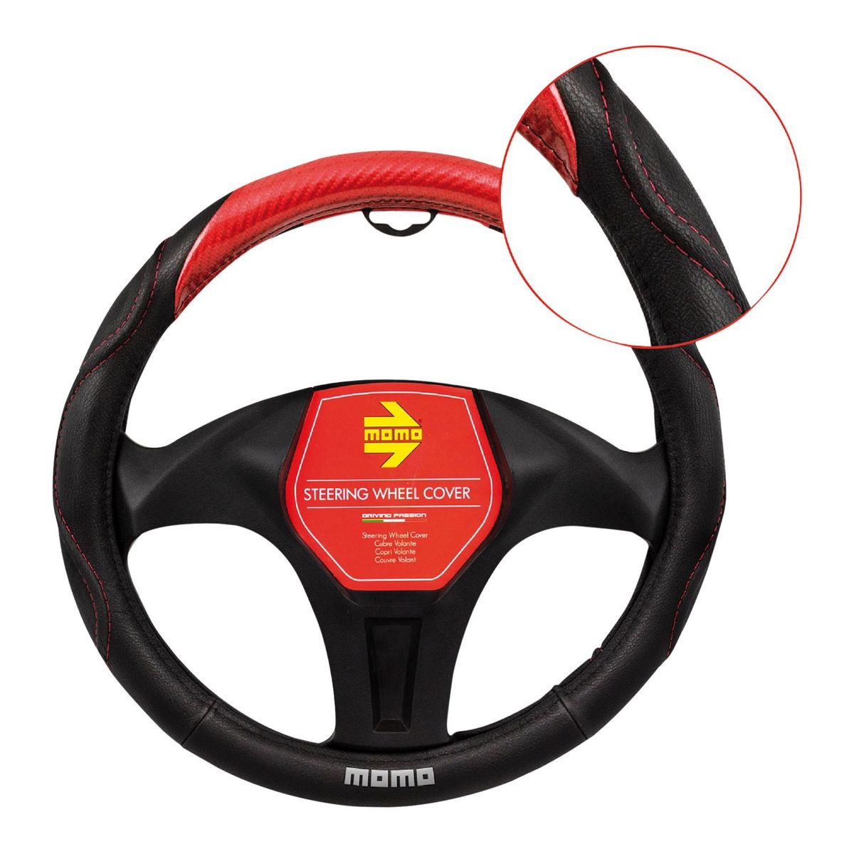 HONDA - Cubre Volante para Auto Negro/Rojo